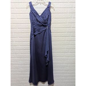 Jean Delys Women's Deep Blue & Purple Rhinestone Clasp Sleeveless Gown Size 8